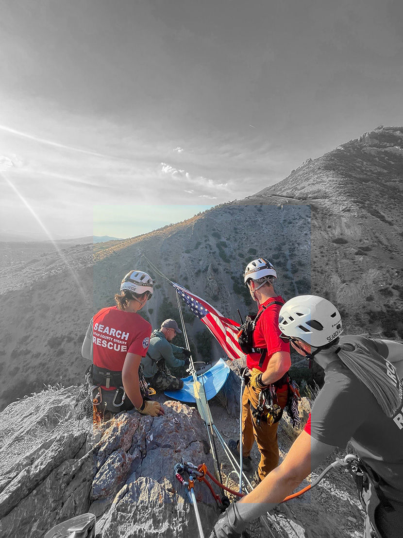 Team members on a search operation